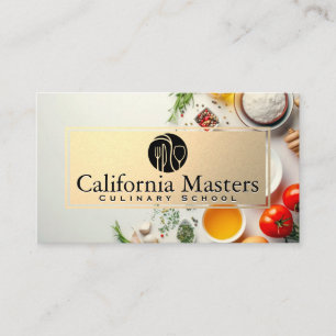 Cartão De Visita Logotipo do Silverware Ingredientes do cozinhar