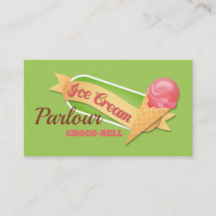 Cartão De Visita Logotipo do sorvete, Parlor do Sorvete