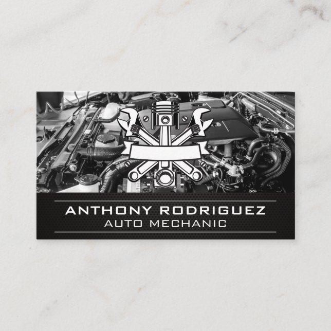 Cartão De Visita Logotipo do técnico de reparo automático | Compart (Frente)