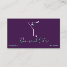 Cartão De Visita Logotipo do vidro de Martini do cocktail da
