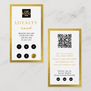 Cartão De Visita Logotipo Dourado branco para empresas Fidelidade a
