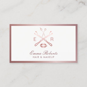 Cartão De Visita Logotipo Dourado cor-de-rosa da beleza do