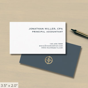 Cartão De Visita Logotipo Dourado da Cinza branca simples