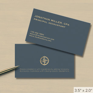Cartão De Visita Logotipo Dourado de Cinza minimalista simples