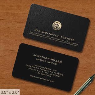 Cartão De Visita Logotipo Dourado do Agente de Assinatura Pública N
