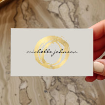 Logotipo Dourado do Círculo Pintado Luxe Faux em T