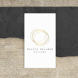 Cartão De Visita Logotipo Dourado do Designer Mínimo e Moderno