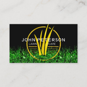 Cartão De Visita Logotipo Dourado do Jardinagem Paisagem Jardinagem