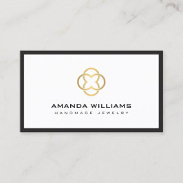Cartão De Visita Logotipo Dourado do Moderno Clover Luxury Boutique