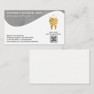 Cartão De Visita Logotipo Dourado dos dentes Odontologia Códig