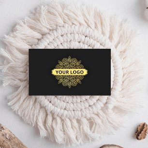 Cartão De Visita Logotipo Dourado Elegante