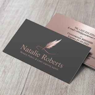 Cartão De Visita Logotipo Dourado Elegante do Agente de Assinatura 