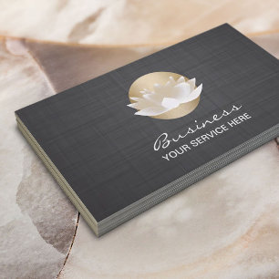Cartão De Visita Logotipo Dourado Lotus Floral Yoga Instrutor Spa T