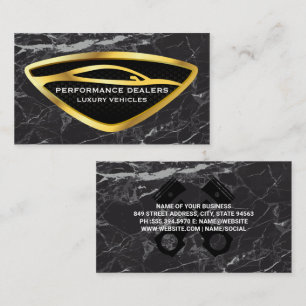 Cartão De Visita Logotipo Dourado para carro automático  Luxo Marb