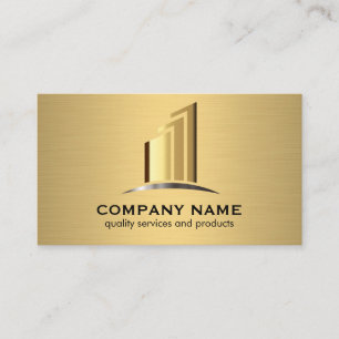 Cartão De Visita Logotipo Dourado para empresas Imóveis Imobiliár