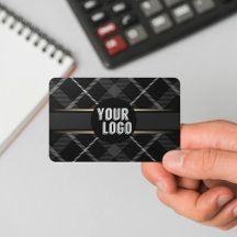 Logotipo e código QR Cinza carvão Xadrez marca mod