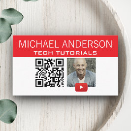 Cartão De Visita Logotipo e Código QR do Canal do YouTube | YouTube