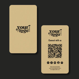 Cartão De Visita Logotipo e código QR minimalistas modernos