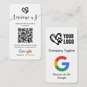 Cartão De Visita Logotipo e Código QR para Solicitação de Avaliação