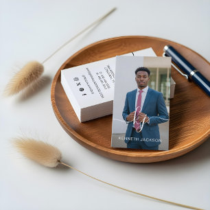 Cartão De Visita Logotipo e Foto Monograma de Caligrafia Elegant Sc