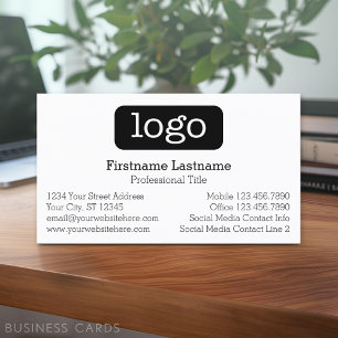 Cartão De Visita Logotipo e informações de contacto básicos do