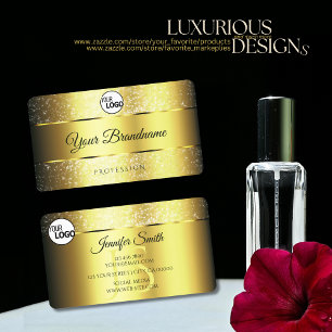 Cartão De Visita Logotipo e Iniciais do Glamor Sparkle Glitter Dour