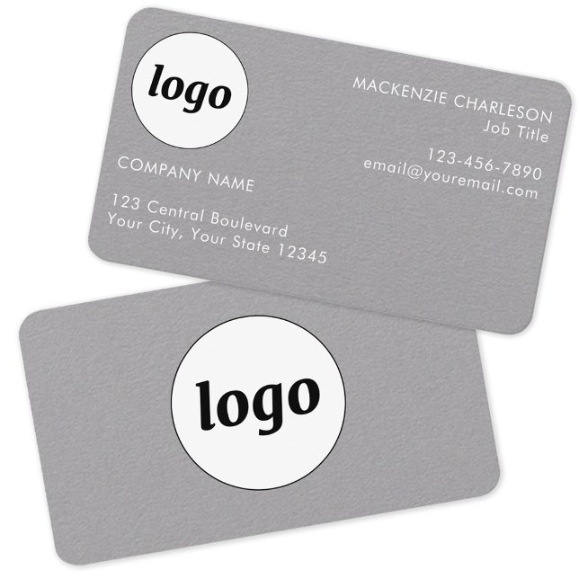 Cartão De Visita Logotipo e texto simples (Logo and custom text business cards)