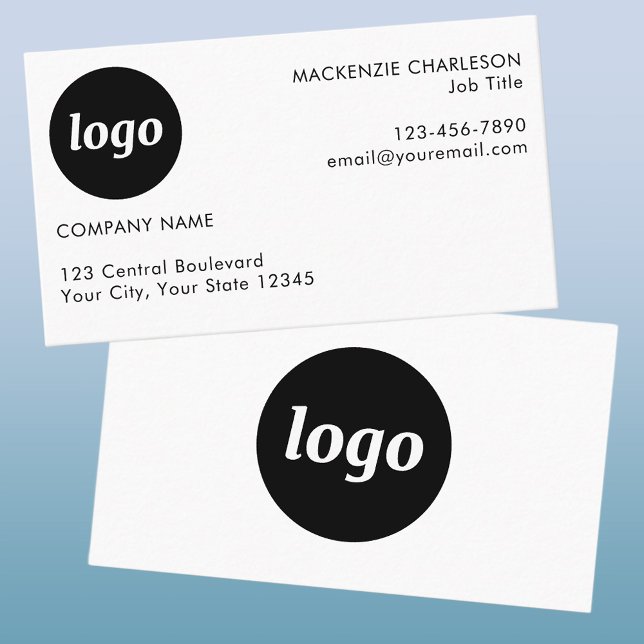 Cartão De Visita Logotipo e texto simples (Logo with text professional business card)