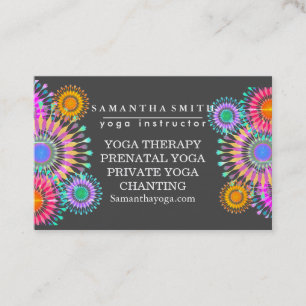 Cartão De Visita Logotipo Elegante Meditação Yoga Flores de Lotus