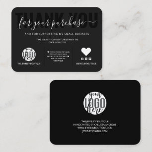 Cartão De Visita Logotipo Elegante White Black - Logotipo Preto Ele
