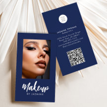 Logotipo em Script Azul Marinho Código QR Foto Maq