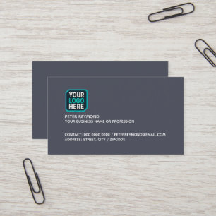 Cartão De Visita logotipo empresarial cinza-chumbo