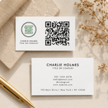 Logotipo Empresarial Código QR | Branco Moderno Pr