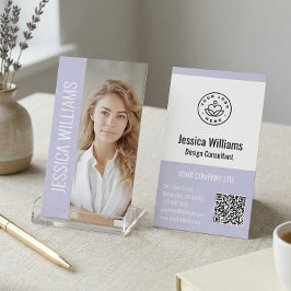 Cartão De Visita Logotipo Empresarial Código QR Moderno Profissiona