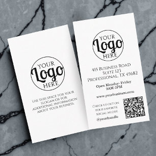 Cartão De Visita Logotipo Empresarial Código QR Preto Branco Profis
