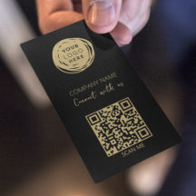 Logotipo Empresarial Código QR Preto Moderno