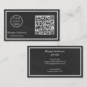 Cartão De Visita Logotipo Empresarial de Código QR Profissional Mod