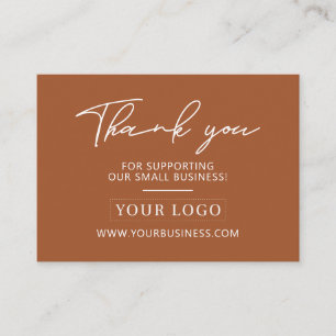 Cartão De Visita Logotipo Empresarial de Terracota Agradecimento Cu