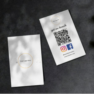 Cartão De Visita Logotipo Empresarial   Modelo Social de QR Code Mo