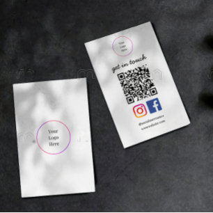 Cartão De Visita Logotipo Empresarial   Modelo Social de QR Code Mo