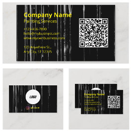 Cartão De Visita Logotipo Escaneável Código QR Cool Painter