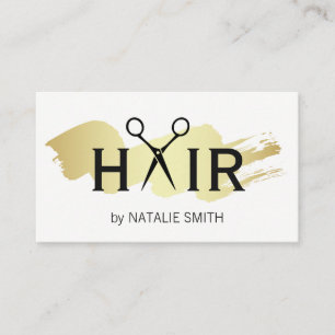 Cartão De Visita Logotipo escovado ouro do cabelo