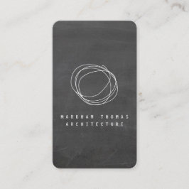 Cartão De Visita Logotipo Escrivível do Designer no Quadro Preto