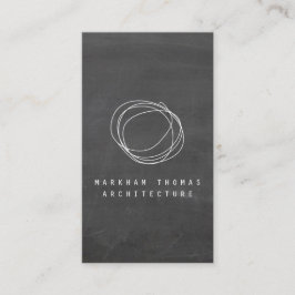 Cartão De Visita Logotipo Escrivível do Designer no Quadro Preto II
