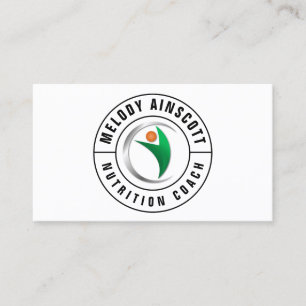 Cartão De Visita Logotipo-Estilo do treinador da nutrição