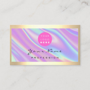 Cartão De Visita Logotipo Eyelash Makeup Hair Unhas Holograph Opal