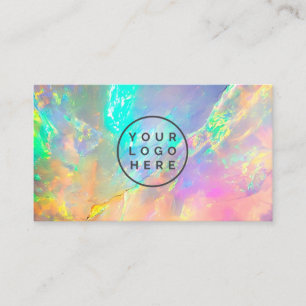 Cartão De Visita Logotipo Feminino Brilho Opal Stone