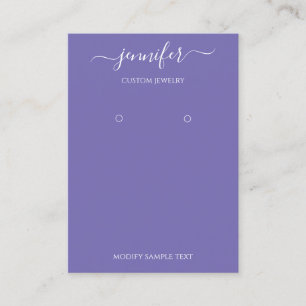 Cartão De Visita Logotipo Ficha de Joalharia Feita à Mão Roxo
