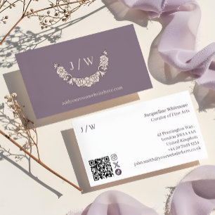 Cartão De Visita Logotipo Floral Mínimo de Luxo Logotipo Monograma