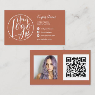 Cartão De Visita Logotipo fotográfico de maquiagem de cabelo simple